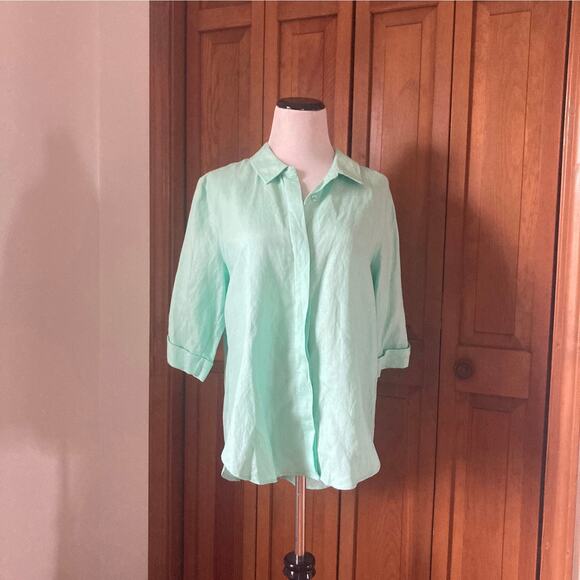 Grace Elements Mint Green Buttondown, Size M - Picture 1 of 5